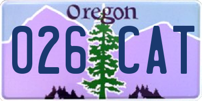 OR license plate 026CAT