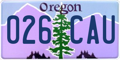OR license plate 026CAU