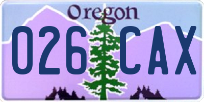 OR license plate 026CAX