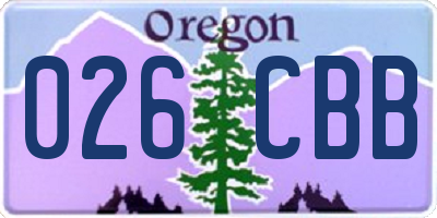 OR license plate 026CBB