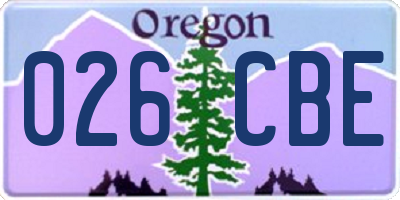 OR license plate 026CBE