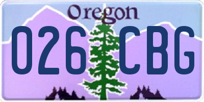 OR license plate 026CBG