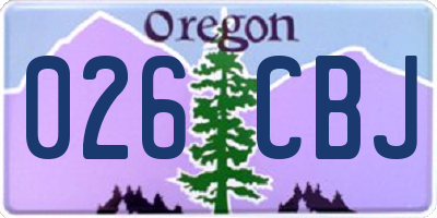 OR license plate 026CBJ