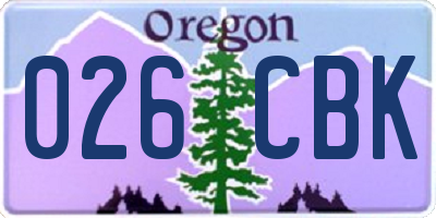 OR license plate 026CBK