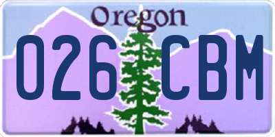 OR license plate 026CBM