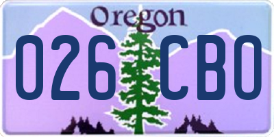 OR license plate 026CBO