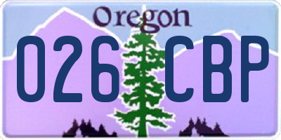 OR license plate 026CBP