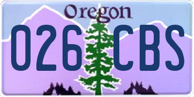 OR license plate 026CBS