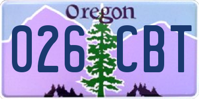 OR license plate 026CBT