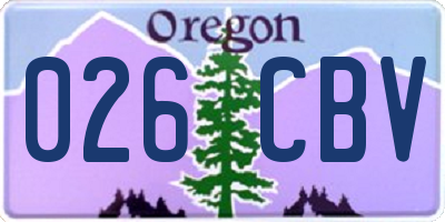 OR license plate 026CBV