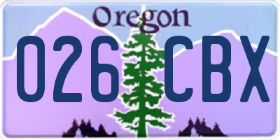 OR license plate 026CBX