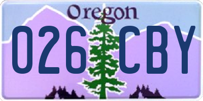 OR license plate 026CBY