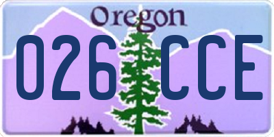 OR license plate 026CCE