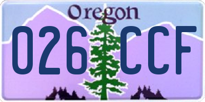 OR license plate 026CCF