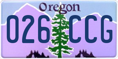 OR license plate 026CCG