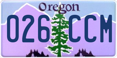 OR license plate 026CCM