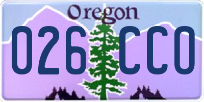 OR license plate 026CCO