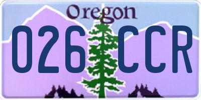 OR license plate 026CCR