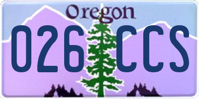 OR license plate 026CCS