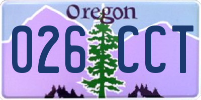 OR license plate 026CCT