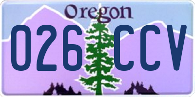 OR license plate 026CCV