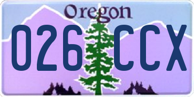 OR license plate 026CCX