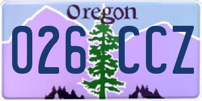 OR license plate 026CCZ