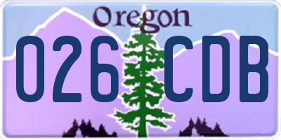 OR license plate 026CDB