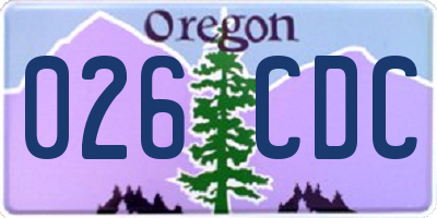 OR license plate 026CDC