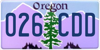 OR license plate 026CDD