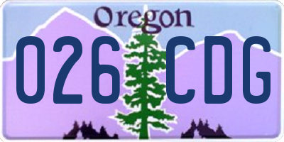 OR license plate 026CDG