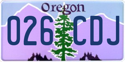 OR license plate 026CDJ