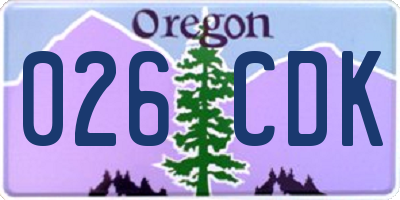 OR license plate 026CDK