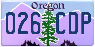 OR license plate 026CDP