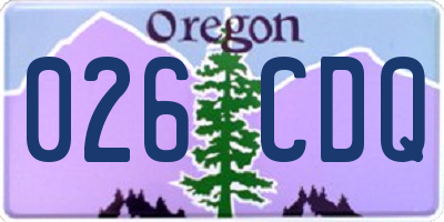 OR license plate 026CDQ