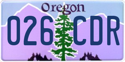 OR license plate 026CDR