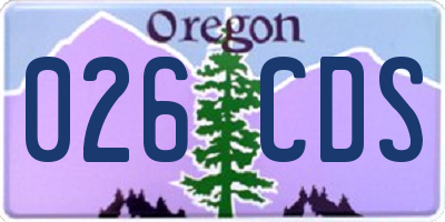 OR license plate 026CDS