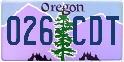 OR license plate 026CDT