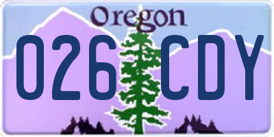 OR license plate 026CDY