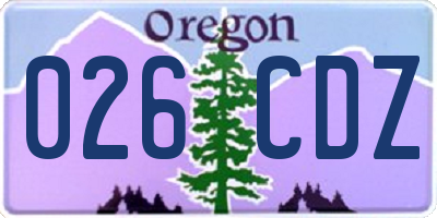 OR license plate 026CDZ