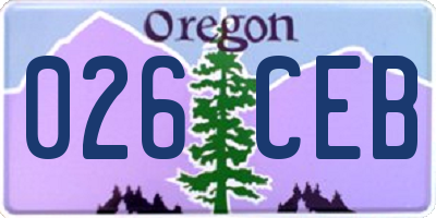 OR license plate 026CEB