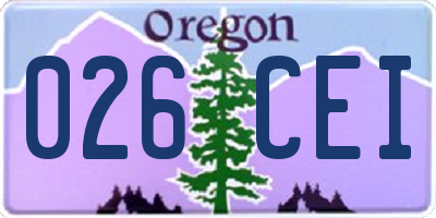 OR license plate 026CEI