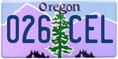 OR license plate 026CEL