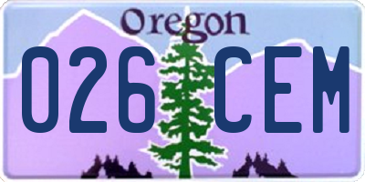 OR license plate 026CEM