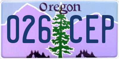 OR license plate 026CEP
