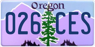 OR license plate 026CES