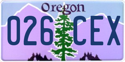 OR license plate 026CEX