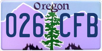 OR license plate 026CFB