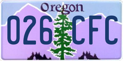 OR license plate 026CFC