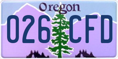 OR license plate 026CFD